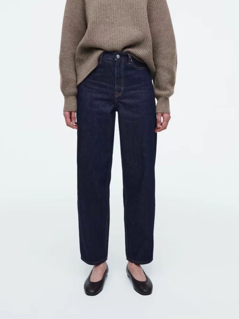 Cos Arch tapered high rise jeans in dark blue 28 reg